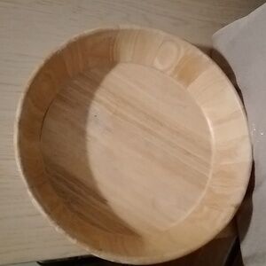 Natural Wooden Dish 14"D X 3"
